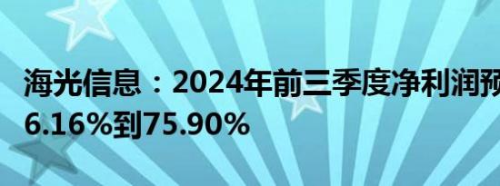 海光信息：2024年前三季度净利润预计增长56.16%到75.90%