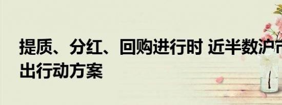 提质、分红、回购进行时 近半数沪市公司推出行动方案