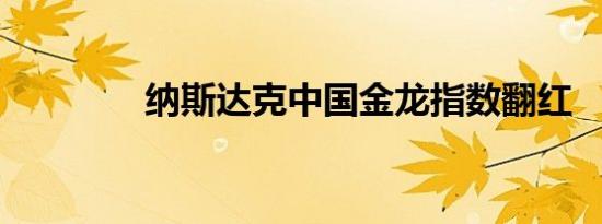 纳斯达克中国金龙指数翻红