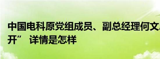 中国电科原党组成员、副总经理何文忠被“双开” 详情是怎样