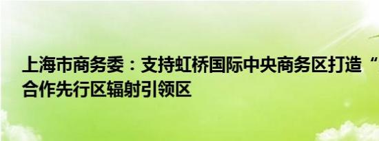 上海市商务委：支持虹桥国际中央商务区打造“丝路电商”合作先行区辐射引领区