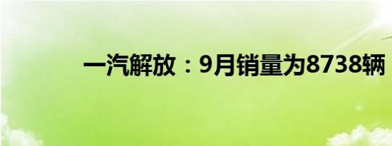 一汽解放：9月销量为8738辆