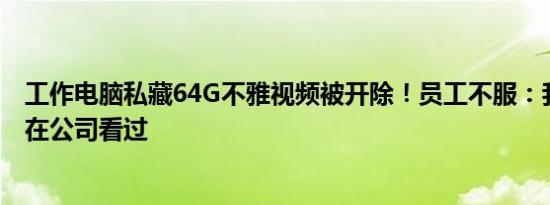 工作电脑私藏64G不雅视频被开除！员工不服：我保证没有在公司看过