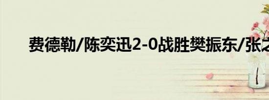 费德勒/陈奕迅2-0战胜樊振东/张之臻