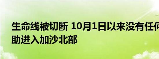 生命线被切断 10月1日以来没有任何食品援助进入加沙北部