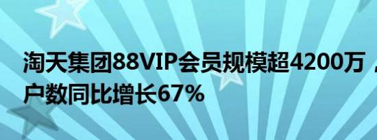 淘天集团88VIP会员规模超4200万，00后用户数同比增长67%