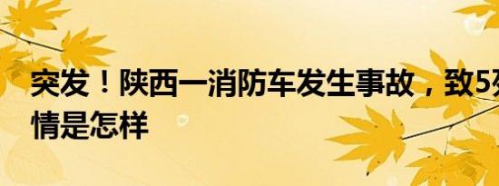 突发！陕西一消防车发生事故，致5死1伤 详情是怎样