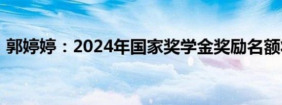 郭婷婷：2024年国家奖学金奖励名额将翻倍