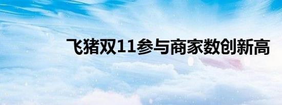 飞猪双11参与商家数创新高