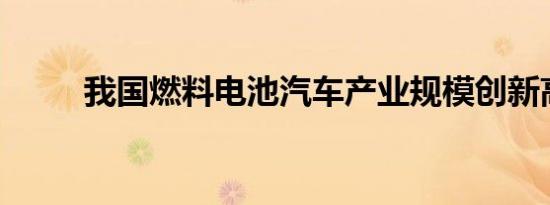 我国燃料电池汽车产业规模创新高