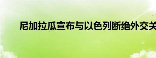 尼加拉瓜宣布与以色列断绝外交关系