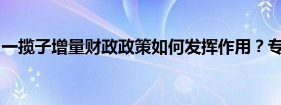 一揽子增量财政政策如何发挥作用？专家解读