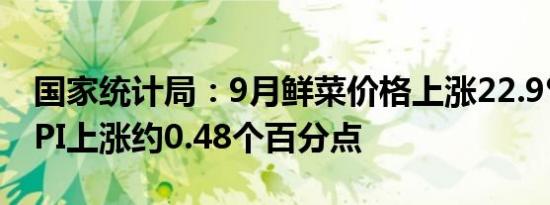 国家统计局：9月鲜菜价格上涨22.9% 影响CPI上涨约0.48个百分点