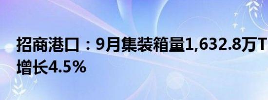 招商港口：9月集装箱量1,632.8万TEU 同比增长4.5%