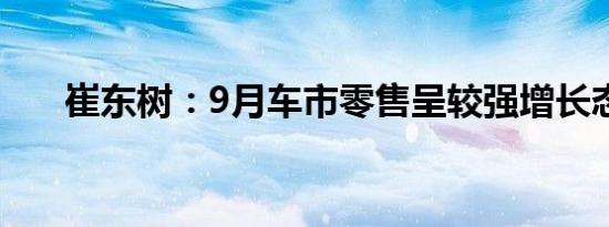 崔东树：9月车市零售呈较强增长态势