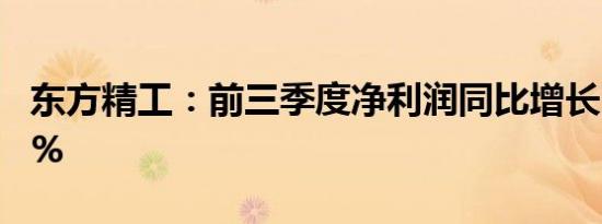 东方精工：前三季度净利润同比增长15%-25%