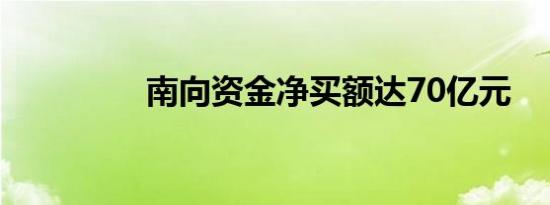 南向资金净买额达70亿元