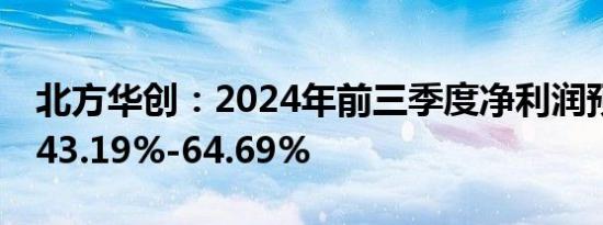 北方华创：2024年前三季度净利润预计增长43.19%-64.69%