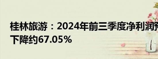 桂林旅游：2024年前三季度净利润预计同比下降约67.05%