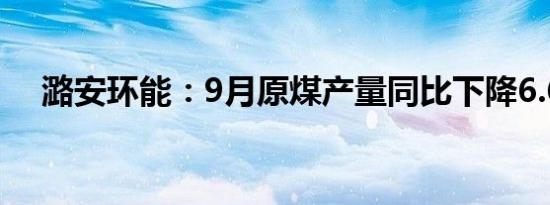 潞安环能：9月原煤产量同比下降6.60%