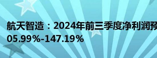 航天智造：2024年前三季度净利润预计增长105.99%-147.19%