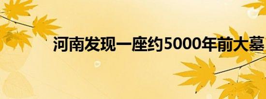 河南发现一座约5000年前大墓