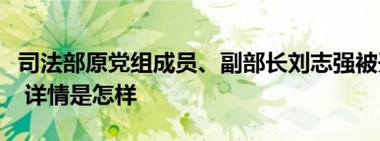 司法部原党组成员、副部长刘志强被开除党籍 详情是怎样