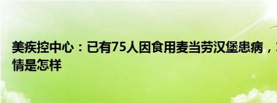 美疾控中心：已有75人因食用麦当劳汉堡患病，1人死亡 详情是怎样