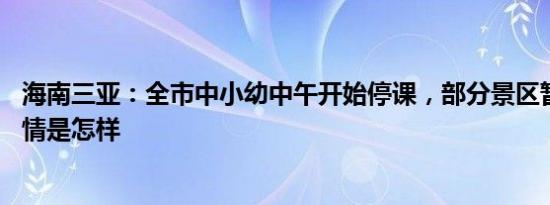 海南三亚：全市中小幼中午开始停课，部分景区暂停营业 详情是怎样