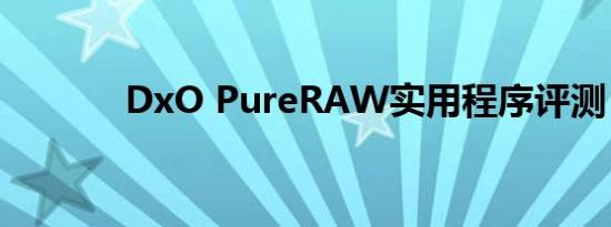 DxO PureRAW实用程序评测