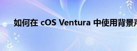 如何在 cOS Ventura 中使用背景声音