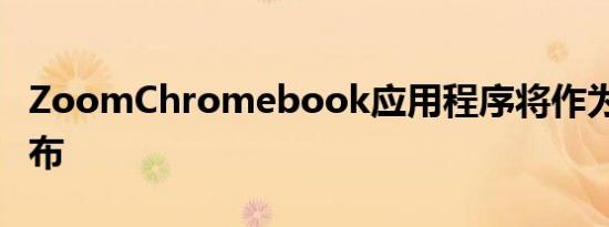 ZoomChromebook应用程序将作为PWA发布