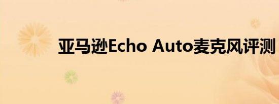 亚马逊Echo Auto麦克风评测