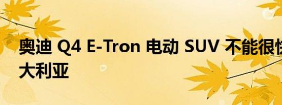 奥迪 Q4 E-Tron 电动 SUV 不能很快来到澳大利亚