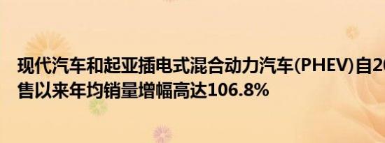 现代汽车和起亚插电式混合动力汽车(PHEV)自2015年起开售以来年均销量增幅高达106.8%