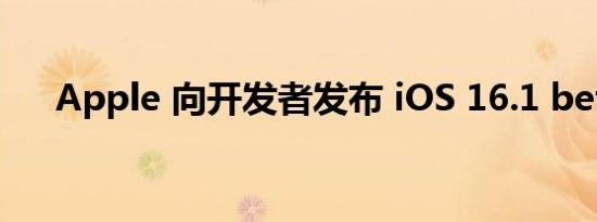 Apple 向开发者发布 iOS 16.1 beta 5