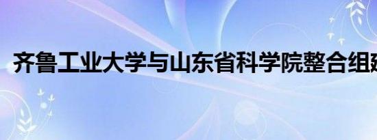 齐鲁工业大学与山东省科学院整合组建而成