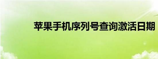 苹果手机序列号查询激活日期