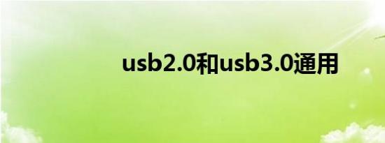 usb2.0和usb3.0通用