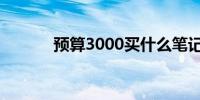 预算3000买什么笔记本比较好