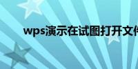 wps演示在试图打开文件时遇到错误