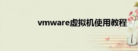 vmware虚拟机使用教程