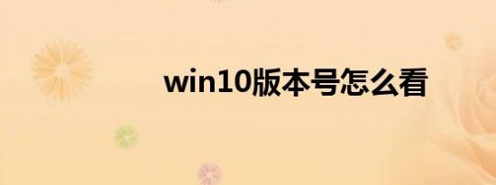 win10版本号怎么看