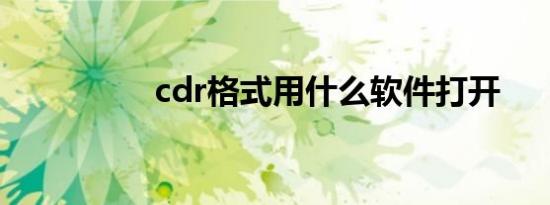 cdr格式用什么软件打开