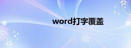 word打字覆盖