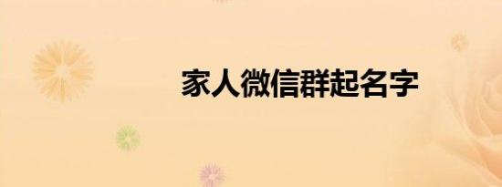 家人微信群起名字