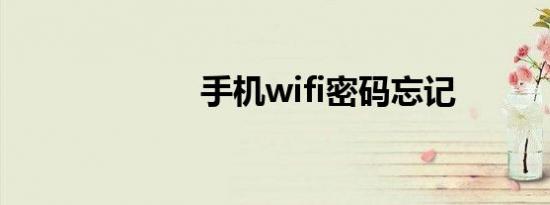 手机wifi密码忘记