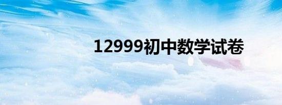 12999初中数学试卷