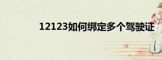 12123如何绑定多个驾驶证