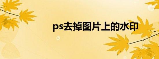 ps去掉图片上的水印